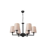 Amber LED Şık Metal Gövdeli 6'lı Abajur Aydınlatma Mutfak ve Oturma Odası için E27 Uyumlu, Siyah-4644
