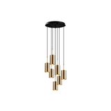 Amber LED Şık Metal Gövdeli 7'Li Tepsi Sarkıt Modern Aydınlatma, Siyah-6391