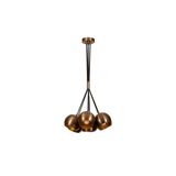 Amber LED Şık Metal Gövdeli 7'Li Tepsi Sarkıt Mutfak ve Salon için E27 Uyumlu, Altın-626