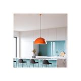Amber LED Şık Metal Gövdeli Tekli Sarkıt Avize Mutfak ve Salon için E27 Uyumlu, Turuncu-ORANGE KURE-60-236