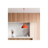 Amber LED Şık Metal Gövdeli Tekli Sarkıt Orange Mutfak ve Salon için E27 Uyumlu, Turuncu-ORANGE