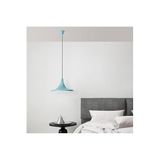 Amber LED Şık Metal Gövdeli Tekli Sarkıt Parlak Turkuaz E27 Uyumlu, Mavi-TURQUOISE TOM-3531