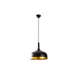 Amber LED Şık Metal Gövdeli Tekli Sarkıt Pütürlü Siyah E27 Uyumlu, Siyah-826