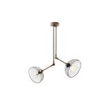 Amber LED Şık Metal Gövdeli Tel 2'Li Avize Mutfak ve Salon için E27 Uyumlu, Beyaz-1400