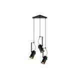 Amber LED Şık Metal Gövdeyle 3'lü Tepsi Sarkıt Aydınlatma Mutfak ve Salon için E27 Uyumlu, Siyah-6311