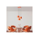 Amber LED Şık Metal Gövdeyle 3'lü Tepsi Sarkıt Orange, Salon ve Yatak Odası için E27 Uyumlu, Turuncu-3