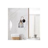 Amber LED Şık Pütürlü Siyah Metal Aplik E27 Duvar Lambası 17x25x36 cm Yatak Odası ve Salon, Siyah-814