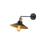 Amber LED Şık Pütürlü Siyah Metal Aplik E27 Duvar Lambası 25x40x20 cm Salon ve Mutfak Aydınlatma, Siyah-3741