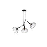 Amber LED Tel 3'lü Metal Gövdeli Avize Modern Salon ve Yatak Odası için E27 Uyumlu, Siyah-1440