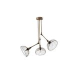 Amber LED Tel 3'lü Metal Gövdeli Avize Modern Tasarım Mutfak ve Salon, Altın-1441