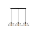Amber LED Tel 3'lü Sıralı Sarkıt Pütürlü Siyah Metal Gövde ile Modern Aydınlatma, Siyah-11980