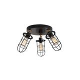 Amber LED Tel 3'lü Tepsi Sarkıt Modern Metal Gövdeli E27 Uyumlu, Siyah-1077