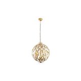 Amber LED Tel 5'Li Parlak Gold Metal Gövdeli Avize, Mutfak ve Salon için E14 Uyumlu, Altın-11056
