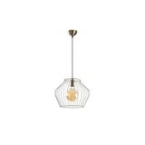 Amber LED Tel Tekli Sarkıt Eskitme Metal Gövdeli Aydınlatma Yatak Odası ve Salon için E27 Uyumlu, Bej-2922