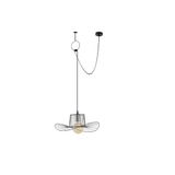Amber LED Tel Tekli Sarkıt Pütürlü Siyah Metal Gövdeli Modern Aydınlatma E27 Uyumlu, Siyah-6731