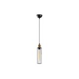Amber LED Tel Tekli Sarkıt Pütürlü Siyah Modern Aydınlatma E27 Uyumlu, Siyah-1
