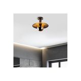 Amber LED Vintage Bakır Kaplama Metal Gövdeli Tekli Sarkıt Avize Mutfak ve Salon için, Metalik-13353