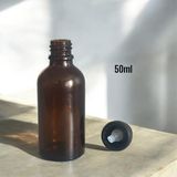 Amber Renkli Boş Esans Şişesi, Çok Amaçlı Şişe 50ML , 6 Lı