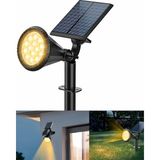 AMBER18 LED Spot Güneş Enerjili Bahçe Aydınlatma Lambası, Fotoselli, Spike Aplik, 18W Su Geçir