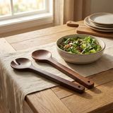 Amberhaus Akasya Naturel Ahşap 2'li Salata Kaşığı Seti / Dayanıklı ve Ergonomik Servis Kaşı - Çok Renkli