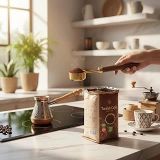 Amberhaus Gold Paslanmaz Çelik Akasya Ahşap Saplı Kahve Ölçü Kaşığı - 15Ml (1 Yemek Kaşığı) Hassas Barista Ölçeği - Uzun Saplı Şık Tasarım
