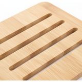 AMBERHAUS%100 Doğal Bambu Kare Nihale - 16X16 cm Isıya Dayanıklı Ahşap Tencere ve Çaydanlık A - Çok Renkli