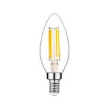 Amberled 10 Adet Buji Ampul 4W Şeffaf Filament Rustik LED Ampul – E14 Duy, 3200K Günışığı Işık - Cata - Avize Ampulü - 0,5 W - Altın