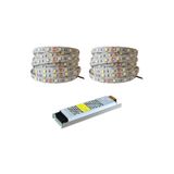 AmberLED 3 Dirençli Double Pcb Yeni Nesil Şerit Led 10 Metre Beyaz + 10 Amper 120 Watt Ultra Slim Led Trafo