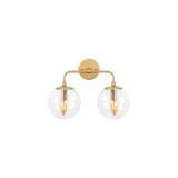 AmberLED Parlak Gold Metal Aplik Duvar Lambası E14 Uyumlu 37x21x27 cm Oturma Odası Aydınlatma