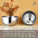 Amboss 3 Parça Paslanmaz Çelik Karıştırma Kabı Seti 16 cm 20 cm 24 cm Hijyenik ve Dayanıklı