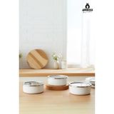 Amboss 6 Parça Crispella 14-16-18 cm Emaye Saklama Kabı Seti – Beyaz - 3 lt
