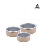 Amboss 6 Parça Crispella 14-16-18 cm Emaye Saklama Kabı Seti – Kahvere
