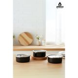 Amboss 6 Parça Crispella 14-16-18 cm Emaye Saklama Kabı Seti – Siyah