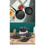 Amboss ASTEN - 7 Parça Orion (Siyah) + 26 cm Krep Tava + 18 cm Kuvars Sahan