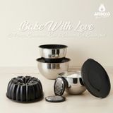 Amboss Bake with Love 10 Parça Karıştırma Kabı & Döküm Kek Kalıbı – Siyah - Diğer - Renkli