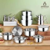 Amboss Big Chef 20 Parça Paslanmaz Çelik Tencere Tava Çeyiz Seti