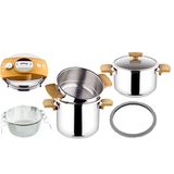 Amboss Cook Master 7 Parça Çok Fonksiyonlu Paslanmaz Çelik Buharlı Düdüklü Tencere Seti