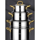 Amboss Dia - 6121 Amboss Diamond 8 Parça Altın Set Tencere