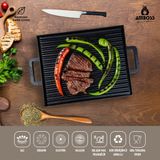 Amboss Döküm Izgara Tavası 26x32 cm Titanyum Kaplama ile Mangal Lezzeti Sunar