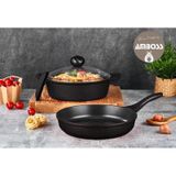 Amboss KUV-7173 Kuvars Siyah 3 Parça Döküm Tencere Seti