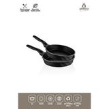 Amboss Kuvars 2 Parça Döküm Titanyum Kaplama Tava Seti 18-22 cm
