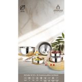 Amboss Mixkeep 9 Parça Paslanmaz Çelik Karıştırma Kabı & Çelik Saklama Kabı