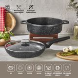 Amboss Montana Siyah 3 Parça Granit Tencere Seti
