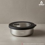 Amboss Nova 2 Parça Paslanmaz Çelik Saklama Kabı 14 cm - Gri - 0,9 lt