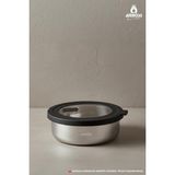 Amboss Nova 2 Parça Paslanmaz Çelik Saklama Kabı 18 cm - 1,5 lt - Gri
