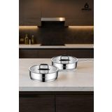 Amboss Nova 4 Parça Paslanmaz Çelik Cam Kapaklı Tava 22-26 cm