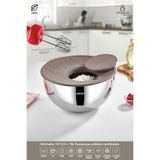 Amboss Satin Paslanmaz Çelik 28 Cm Paslanmaz Çelik Kase 3 Parça Çok Amaçlı Karıştırma Kase Seti Gri
