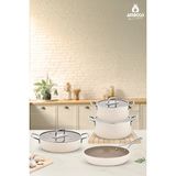 Amboss Sera Nova Derin & Basık Tencere ve Tava Seti Latte