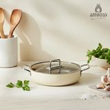 Amboss Sera Nova Doğal Seramik Basık Tencere 24 cm 2.8 Litre – Latte - Krem
