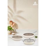 Amboss Sera Nova Seramik 4 Parça Tencere & Tava Seti - Latte - Krem